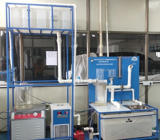 PERMEABILITY APPARATUS FOR GEOTEXTILE-(MANUAL OBSERVATION)-(ASTM D4491, EN ISO 11058)-CONSTANT HEAD TEST-NO LOAD CONDITION